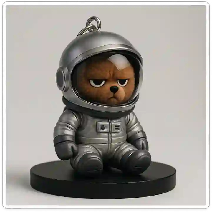 Grumpy Space Bear Helmet Silver
